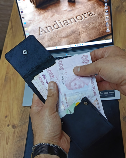 Andianora  El Yapımı Hakiki Deri Cüzdan