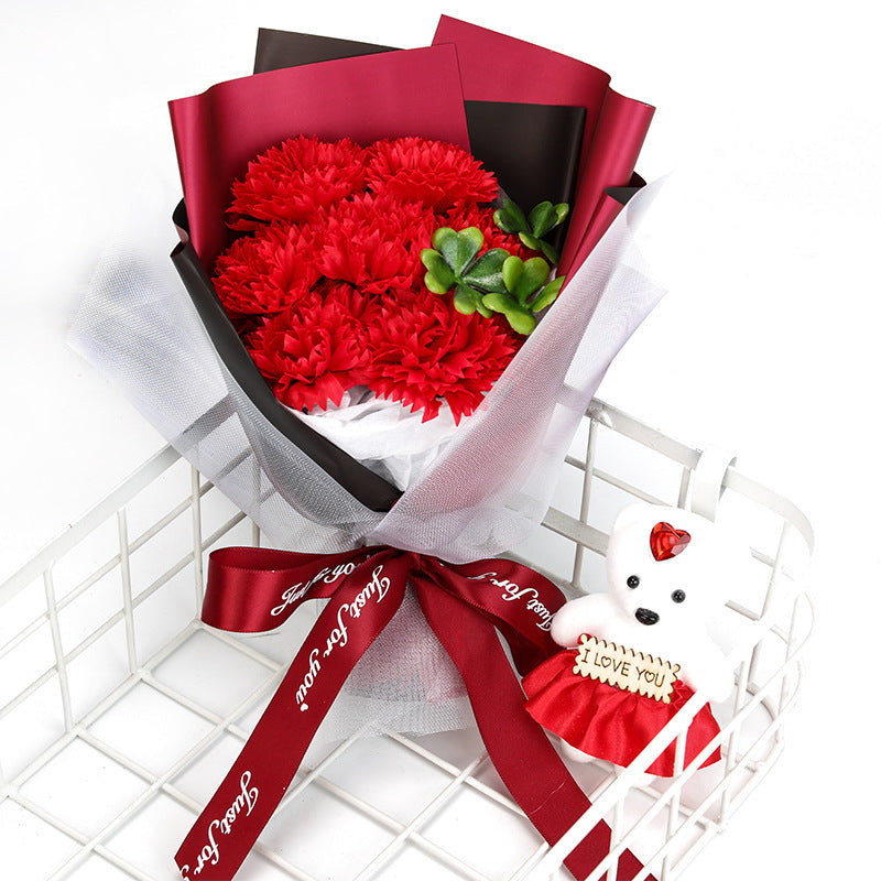 Regalo Romántico: Osito con Ramo de Rosas de Jabón